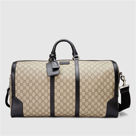 white gucci duffle bag|luxury black duffle bag men's.